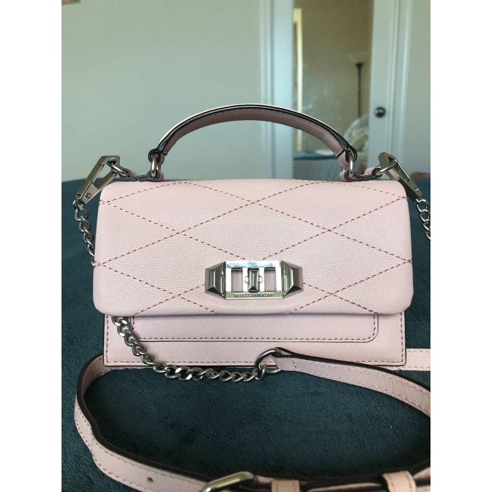Rebecca Minkoff Je T'aime Convertible mini crossbody wallet on chain in pink